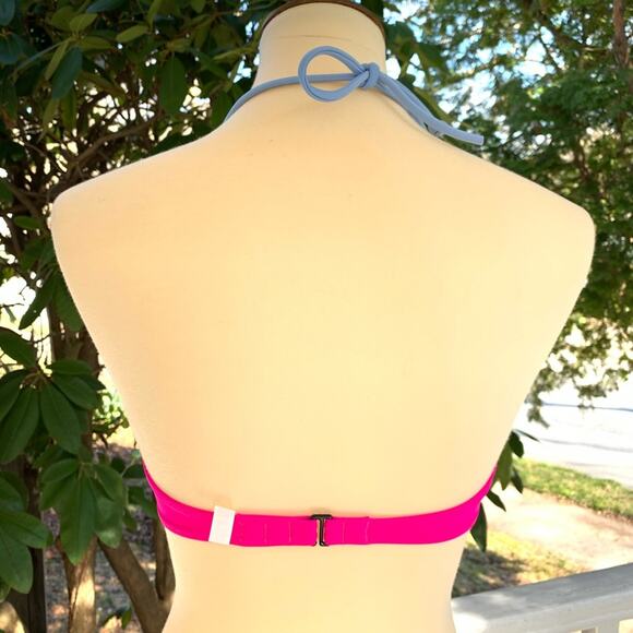 Victoria's Secret Hot Pink Bikini Top Strappy Bra Size Small - Picture 3 of 7